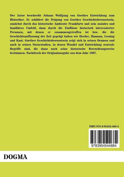 Produktbild: Goethe als Geschichtsphilosoph und die geschichtsphilosophische Bewegung seiner Zeit
