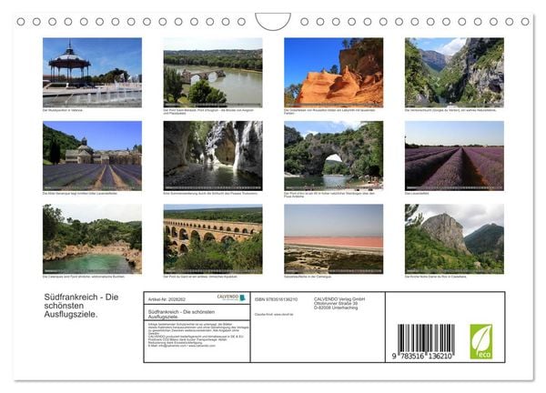 Produktbild: S&uuml;dfrankreich - Die sch&ouml;nsten Ausflugsziele. (Wandkalender 2026 DIN A4 quer), CALVENDO Monatskalender