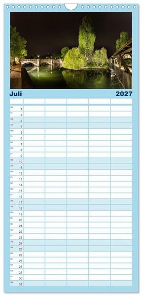 Produktbild: Familienplaner 2027 - N&uuml;rnberg - Die Altstadt bei Nacht mit 5 Spalten (Wandkalender, 21 x 45 cm) CALVENDO