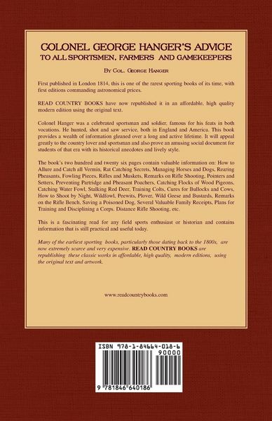 Produktbild: Colonel George Hanger's Advice To All Sportsmen, Farmers And Gamekeepers (History Of Shooting Series)