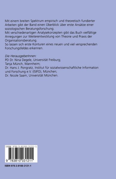 Produktbild: Soziologische Beratungsforschung