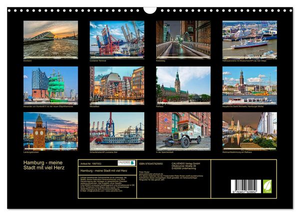 Produktbild: Hamburg - meine Stadt mit viel Herz (Wandkalender 2026 DIN A3 quer), CALVENDO Monatskalender