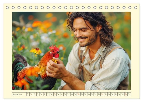 Produktbild: Leben auf der Alm. Junge M&auml;nner im Einklang mit der Natur (Tischkalender 2026 DIN A5 quer), CALVENDO Monatskalender