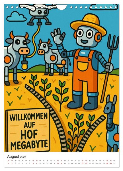Produktbild: Robo-Champs: Witz trifft auf Chip (Wandkalender 2026 DIN A4 hoch), CALVENDO Monatskalender