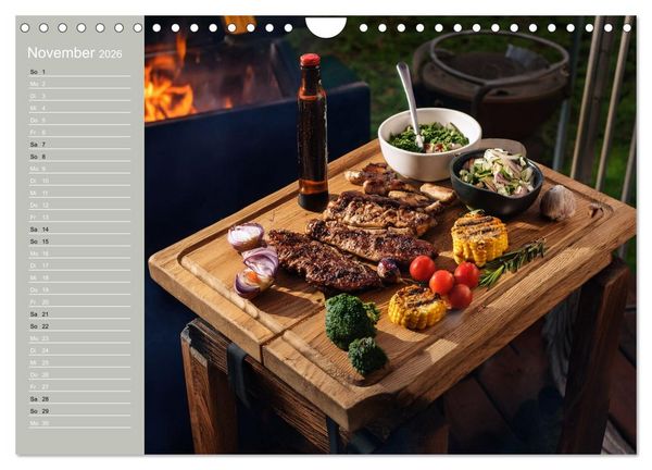 Produktbild: Der Grillkalender f&uuml;r echte M&auml;nner (Wandkalender 2026 DIN A4 quer), CALVENDO Monatskalender