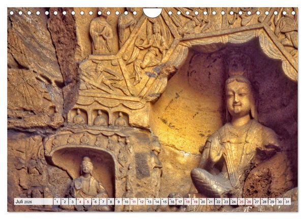 Produktbild: Die Grotten und h&auml;ngenden Kl&ouml;ster von Yungang (Wandkalender 2026 DIN A4 quer), CALVENDO Monatskalender
