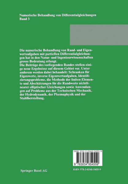 Produktbild: Numerische Behandlung von Differentialgleichungen Band 3
