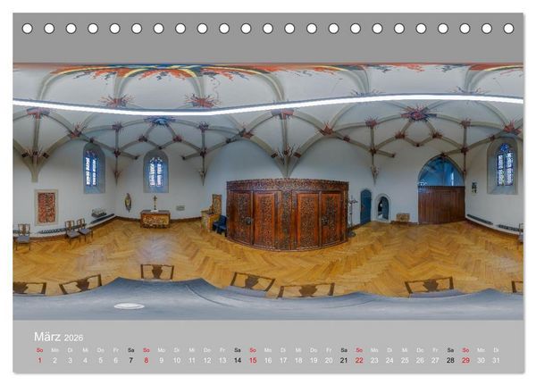 Produktbild: Backnang - Panoramablicke in die Stiftskirche (Tischkalender 2026 DIN A5 quer), CALVENDO Monatskalender