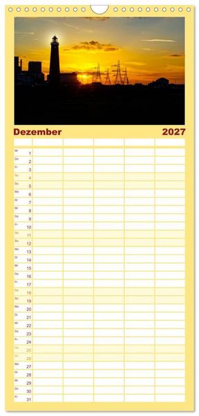 Produktbild: Familienplaner 2027 - Leuchtt&uuml;rme - maritime Wegweiser mit 5 Spalten (Wandkalender, 21 x 45 cm) CALVENDO