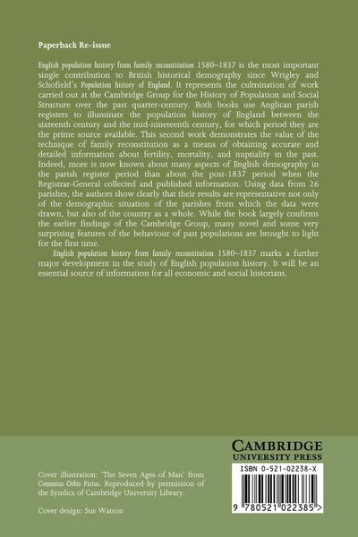 Produktbild: English Population History from Family Reconstitution 1580 1837