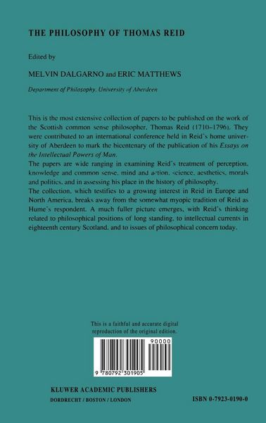 Produktbild: The Philosophy of Thomas Reid