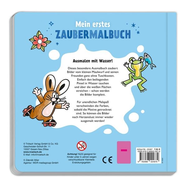 Produktbild: Tr&ouml;tsch Der kleine Maulwurf Malbuch mit Pinsel Mein erstes Zaubermalbuch