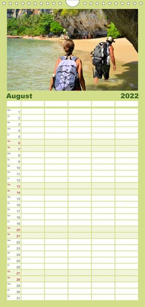 Produktbild: Familienplaner Backpacker um die Welt (Wandkalender 2022 , 21 cm x 45 cm, hoch)