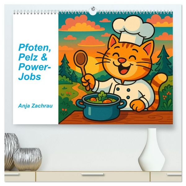 Produktbild: Pfoten, Pelz & Power-Jobs (hochwertiger Premium Wandkalender 2027 DIN A2 quer), Kunstdruck in Hochglanz