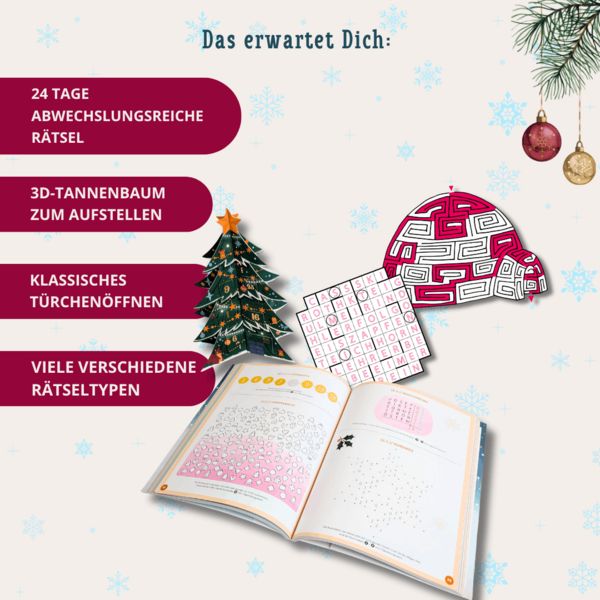 Produktbild: O R&auml;tselbaum! &ndash; 3D-Adventskalender zum Aufstellen und Aufklappen