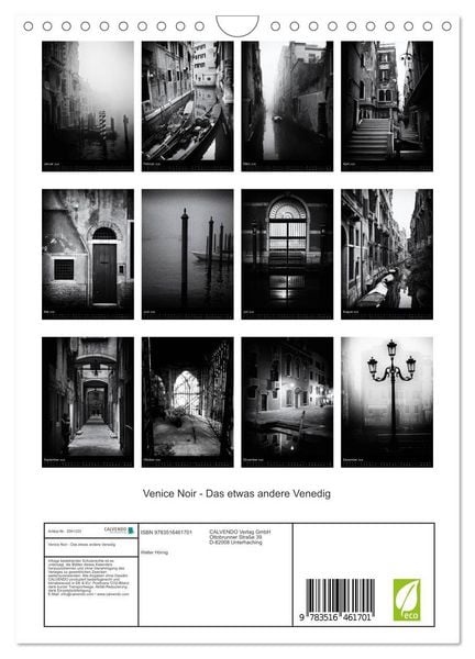 Produktbild: Venice Noir - Das etwas andere Venedig (Wandkalender 2026 DIN A4 hoch), CALVENDO Monatskalender