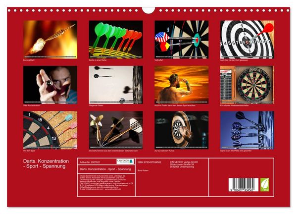 Produktbild: Darts. Konzentration - Sport - Spannung (Wandkalender 2026 DIN A3 quer), CALVENDO Monatskalender
