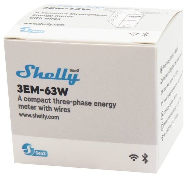 Produktbild: Shelly 3EM-63W Gen3 Stromz&auml;hler