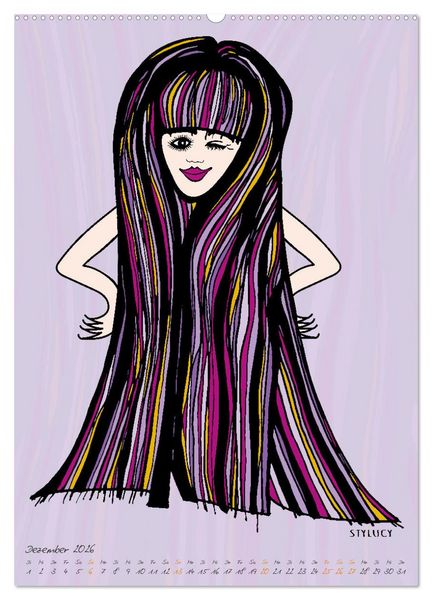 Produktbild: Die HAIRSTYLAS Trendfrisuren (hochwertiger Premium Wandkalender 2026 DIN A2 hoch), Kunstdruck in Hochglanz