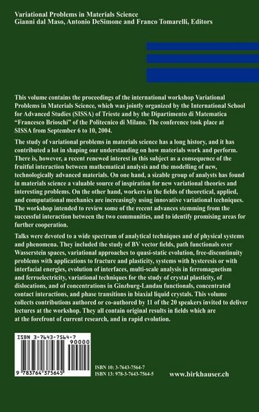 Produktbild: Variational Problems in Materials Science
