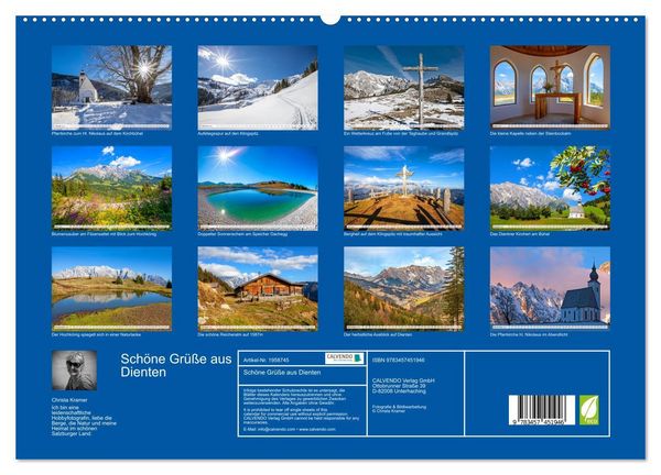 Produktbild: Sch&ouml;ne Gr&uuml;&szlig;e aus Dienten (hochwertiger Premium Wandkalender 2026 DIN A2 quer), Kunstdruck in Hochglanz