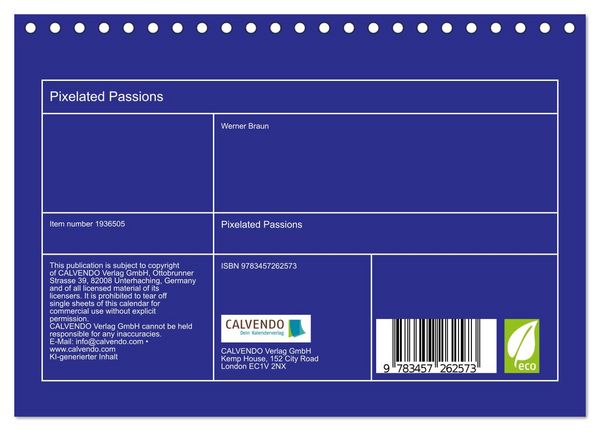 Produktbild: Pixelated Passions (Desk Calendar 2026 DIN A5 landscape), CALVENDO 12 Month DeskCalendar