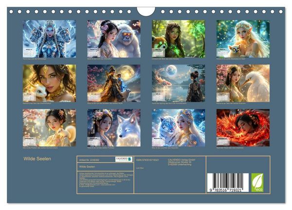 Produktbild: Wilde Seelen (Wandkalender 2026 DIN A4 quer), CALVENDO Monatskalender