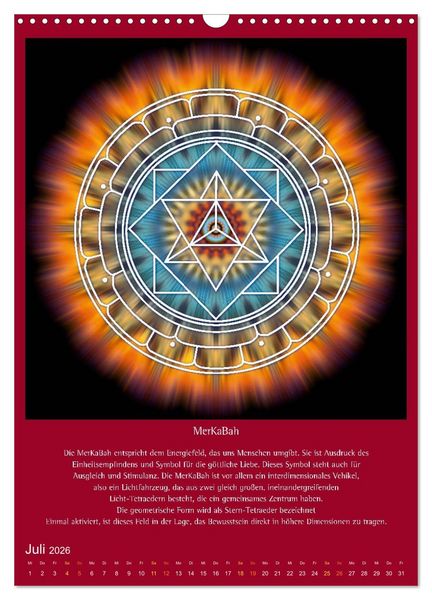 Produktbild: Heilige Geometrie und Bilder der Neuen Zeit (Wandkalender 2026 DIN A3 hoch), CALVENDO Monatskalender
