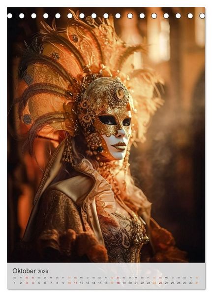 Produktbild: Karneval in Venedig (Tischkalender 2026 DIN A5 hoch), CALVENDO Monatskalender