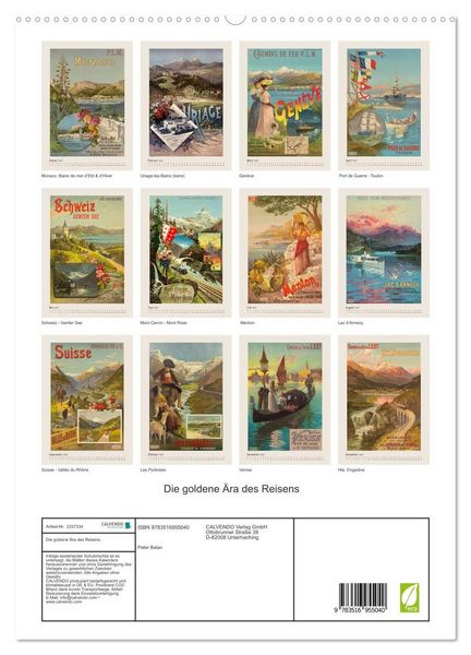 Produktbild: Die goldene &Auml;ra des Reisens (hochwertiger Premium Wandkalender 2027 DIN A2 hoch), Kunstdruck in Hochglanz