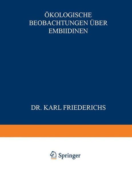 Produktbild: &Ouml;kologische Beobachtungen &uuml;ber Embiidinen