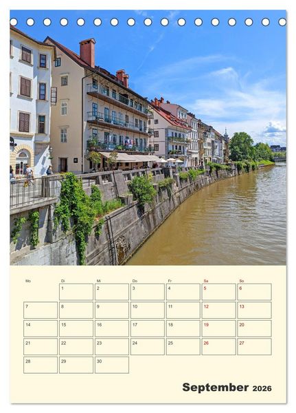 Produktbild: Ljubljana Sloweniens Hauptstadt (Tischkalender 2026 DIN A5 hoch), CALVENDO Monatskalender