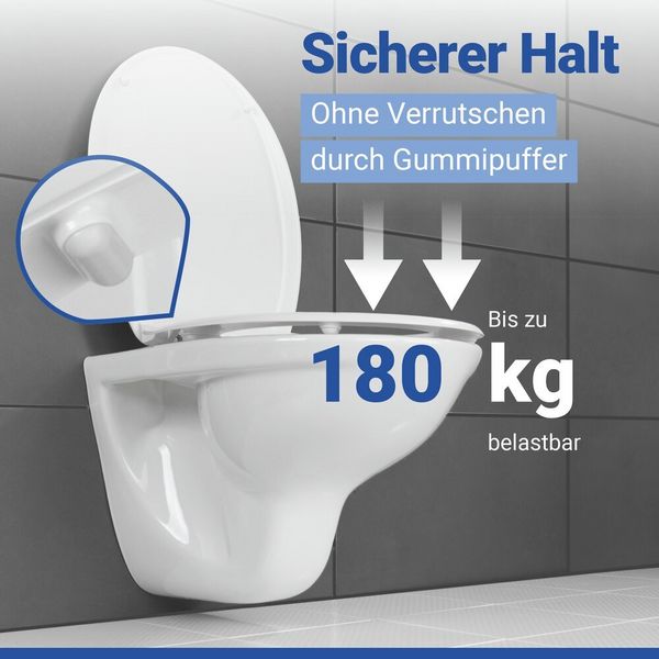Produktbild: WC Sitz Mod. Vigone Wei&szlig;, Toilettensitz aus antibakteriellem Duroplast