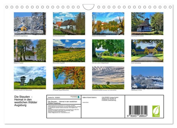 Produktbild: Die Stauden - Heimat in den westlichen W&auml;lder Augsburg (Wandkalender 2026 DIN A4 quer), CALVENDO Monatskalender