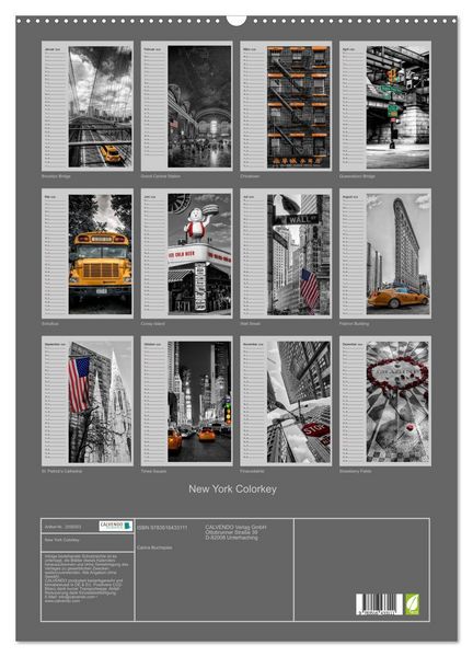 Produktbild: New York Colorkey (Wandkalender 2026 DIN A2 hoch), CALVENDO Monatskalender