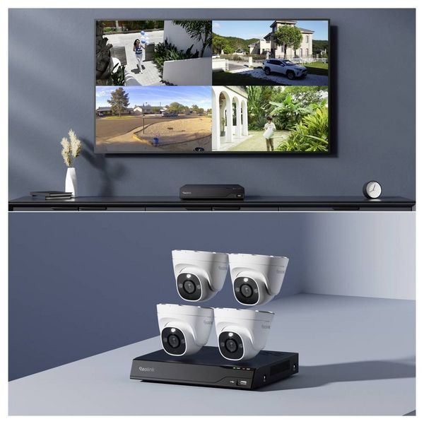 Produktbild: Reolink NVS8-8MD4 LAN IP-&Uuml;berwachungskamera-Set 8-Kanal mit 4 Kameras 3840 x 2160 Pixel
