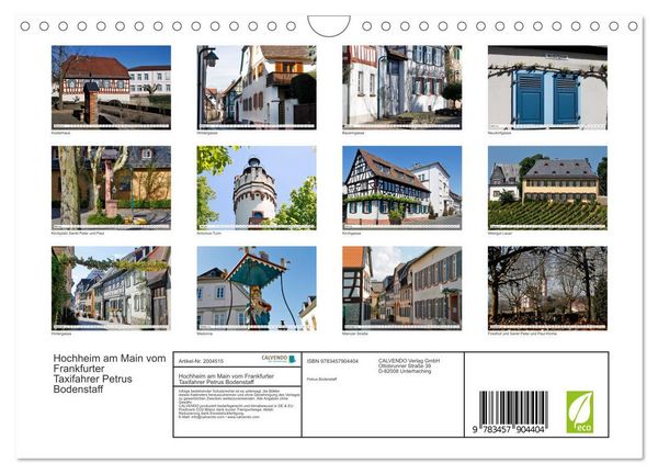 Produktbild: Hochheim am Main vom Frankfurter Taxifahrer Petrus Bodenstaff (Wandkalender 2026 DIN A4 quer), CALVENDO Monatskalender