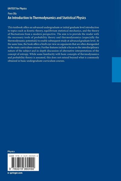 Produktbild: An Introduction to Thermodynamics and Statistical Physics