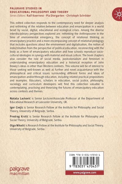Produktbild: Rethinking Education and Emancipation
