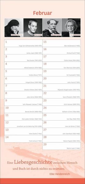 Produktbild: Der literarische Geburtstagskalender - Mit Geburtstagskindern und Zitaten