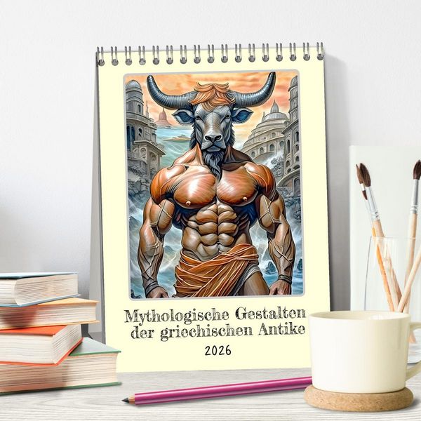 Produktbild: Mythologische Gestalten der griechischen Antike (Tischkalender 2026 DIN A5 hoch), CALVENDO Monatskalender