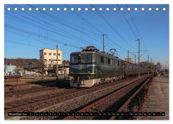 Produktbild: Eisenbahn-Nostalgie - Oldtimer auf Schweizer Schienen (Tischkalender 2026 DIN A5 quer), CALVENDO Monatskalender