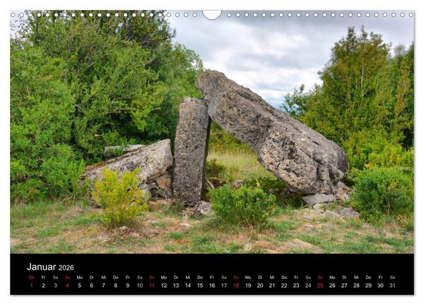 Produktbild: Frankreichs geheimnisvoller S&uuml;den - Dolmen und Menhire im Languedoc-Roussillon (Wandkalender 2026 DIN A3 quer), CALVENDO Monatskalender