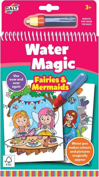 Jumbo 1150400352 - Galt, Water Magic Feen & Meerjungfrauen inkl. Wasserstift, magisches Malblock
