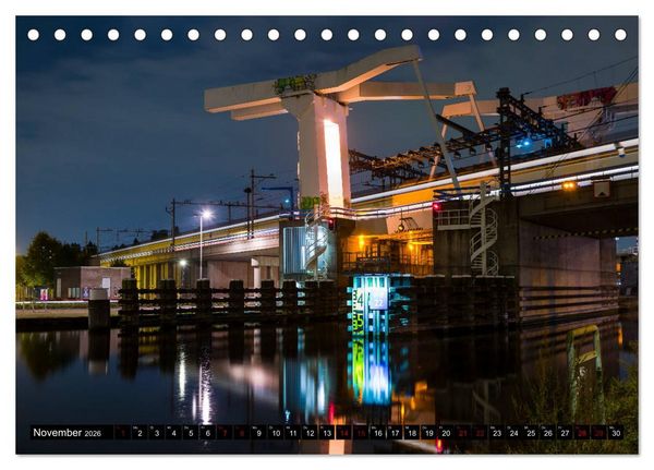 Produktbild: Rotterdam bei Nacht (Tischkalender 2026 DIN A5 quer), CALVENDO Monatskalender