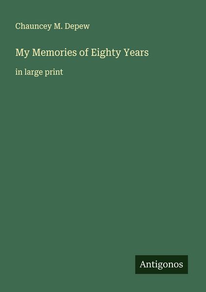 Produktbild: My Memories of Eighty Years