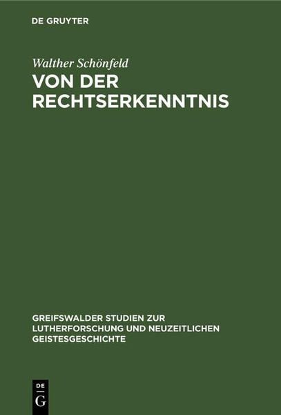 Produktbild: Von der Rechtserkenntnis
