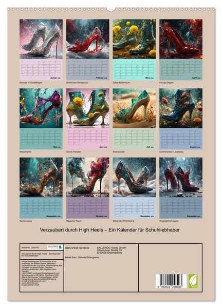 Produktbild: Verzaubert durch High Heels &ndash; Ein Kalender f&uuml;r Schuhliebhaber (hochwertiger Premium Wandkalender 2026 DIN A2 hoch), Kunstdruck in Hochglanz