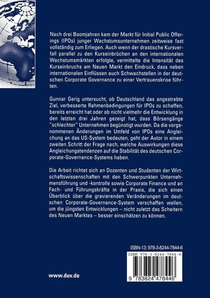 Produktbild: B&ouml;rseng&auml;nge aus der Perspektive der Corporate Governance