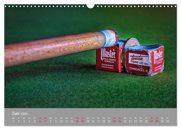 Produktbild: Freizeit Billard - Queue, Kugeln, Kreide und Tisch (Wandkalender 2026 DIN A3 quer), CALVENDO Monatskalender